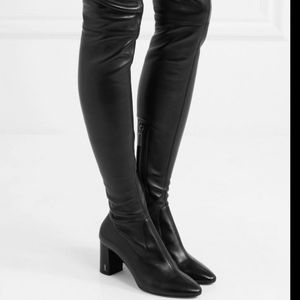 Black Authentic Stretch Nappa Leather Saint Lauren